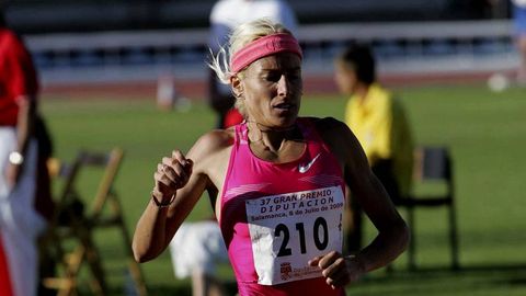 Marta Domínguez, durante una prueba en Salamanca