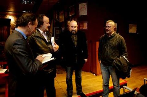 Vilela, Fernán Vello, Rivadulla Corcón e Villar, onte na presentación do libro de López Abente.
