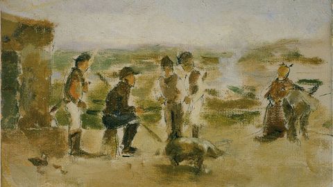 «Aldeanos gallegos». Ca. 1895