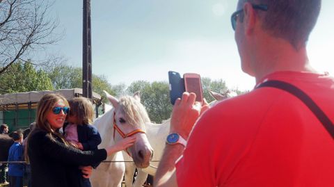Decenas de miles de personas abarrotaron las elegantes exhibiciones de caballos en la plaza portátil instalada en el campo de A Barca o en el mercadeo de todo lo relacionado con el ganado equino, en su exterior.