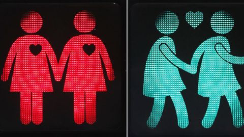 Semáforos «gay» instalados en Viena