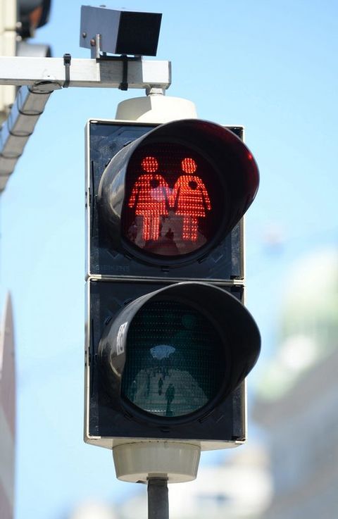 Semáforos «gay» instalados en Viena
