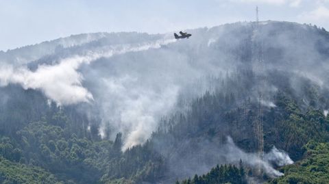 Los medios aéreos contribulleron en gran medida a la extinción del fuego de A Fonsagrada