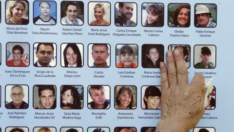 Las imágenes de las víctimas en el homenaje en Madrid