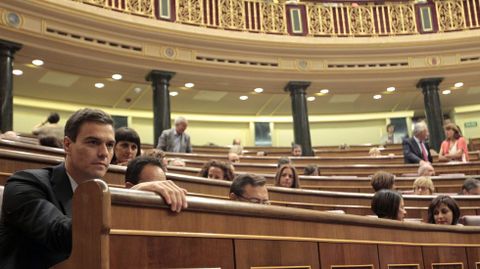 Bancada socialista durante un pleno del Congreso