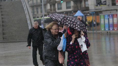 Viento y lluvia en Vigo.