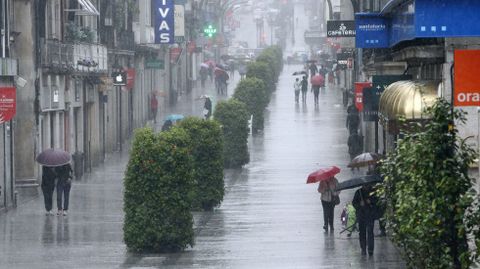 Viento y lluvia en Vigo.