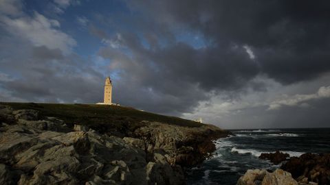 Temporal en el mar de A Coruña.