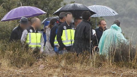 El asesino confeso durante la reconstrucción del crimen.