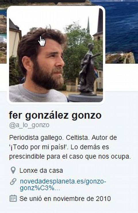 Perfil de Twitter de Gonzo