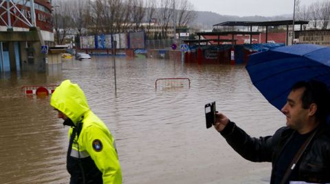 Inundaciones en Balaídos, en Vigo.