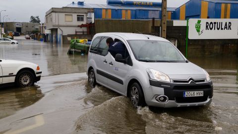 Inundaciones en O Caramuxo, en Vigo.
