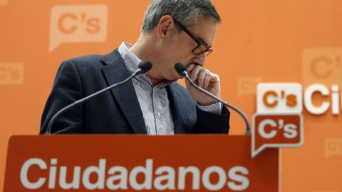 El vicesecretario general de Ciudadanos, José Manuel Villegas, durante una rueda de prensa