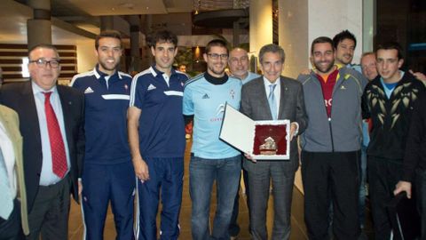 Con el presidente, Carlos Mouriño, Oubiña y Sergio