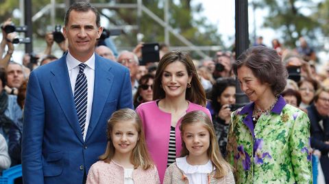 Los reyes, las infantas y la reina Sofía, en Palma