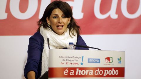 Yolanda Díaz, en un mitin de AGE