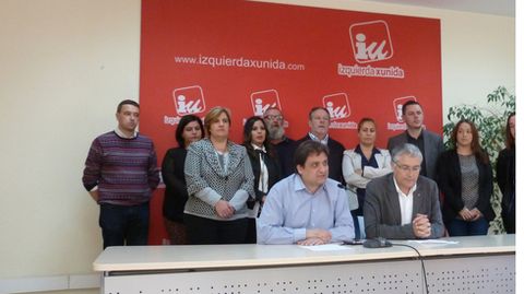 Los miembros de la candidatura de Izquierda Asturiana en las primarias de Unidad Popular
