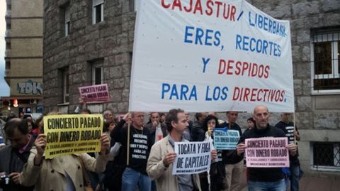 Protestas de Liberbank.Protestas de trabajadores de Liberbank