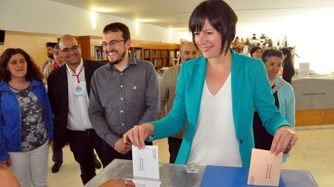 La portavoz del BNG Ana Pontn, en el momento de votar