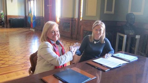 Mercedes Fernndez y Cristina Coto, tras el acuerdo de coalicin en diciembre