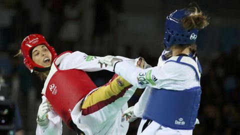 La taekwondista Eva Calvo consigui la medalla de plata en -57 kilos, tras su derrota ante la britnica Jade Jones