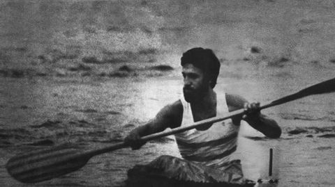 Herminio Menéndez, en un entrenamiento en un K1.Herminio Menéndez, en un entrenamiento en un K1