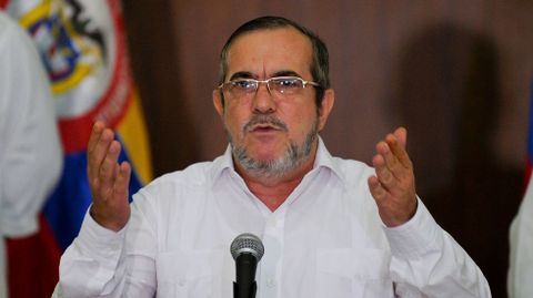 Timochenko, durante el anuncio de las FARC
