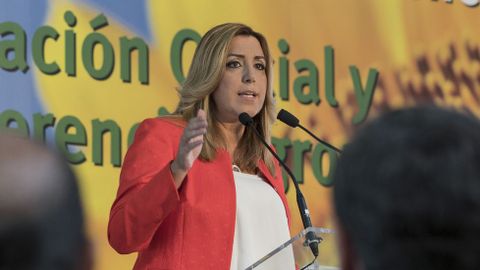 Susana Daz, durante su intervencin ayer en la inauguracin en Sevilla de un centro de investigacin del cultivo del girasol. 