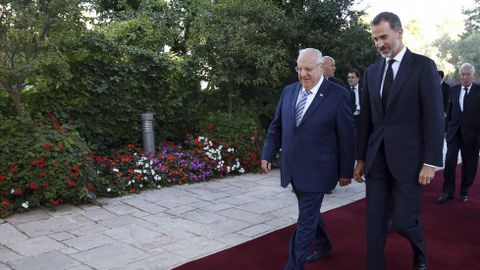 El rey Felipe VI y el presidente israelí, Reuven Rivlin.