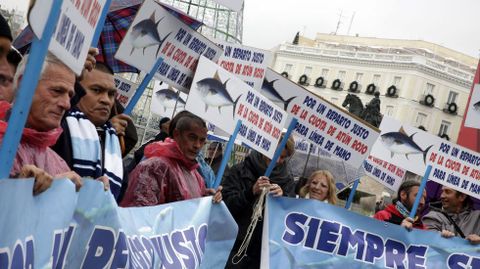 Protesta de pescadores en Madrid