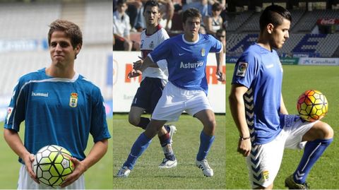 Hervas, Pelayo y Josete en su estapa en el Real Oviedo