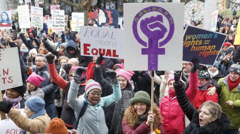 Marcha feminista en Ginebra