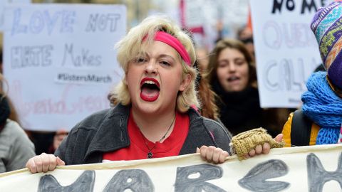 Marcha contra Trump en Barcelona