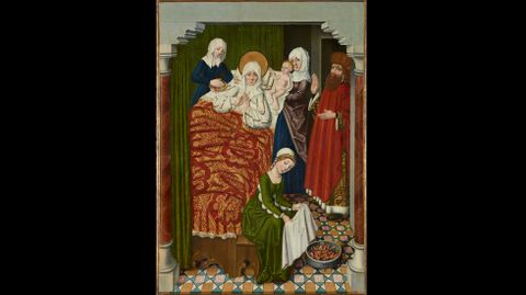 Círculo de Diego de la Cruz. «Tabla del Nacimiento de la Virgen (Tabla de Adanero)»
