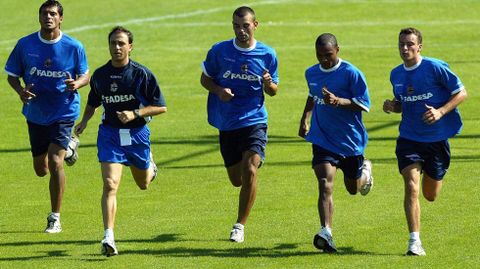 Su primer entrenamiento con el Dépor