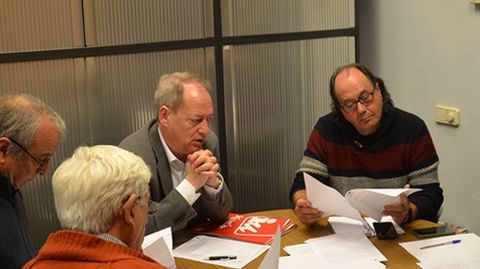 Aurelio Martín y Suárez del Fueyo durante una reciente reunión sobre memoria histórica