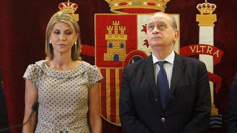 El exministro de Interior, Jorge Fernndez, junto a la exdelegada del Gobierno en Catalua. 