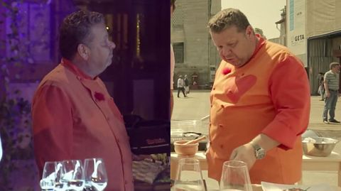 chicotecomboh.A la izquierda, Chicote en la actual edición de «Top chef» y, a la derecha, en una edición pasada