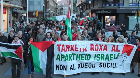 Un momento de la manifestacin de la Plataforma Tarjeta Roja a Israel