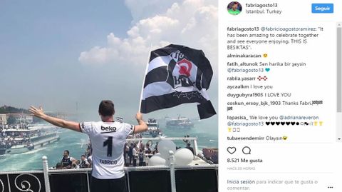 Fabricio y Babel en la espectacular celebración del Besiktas