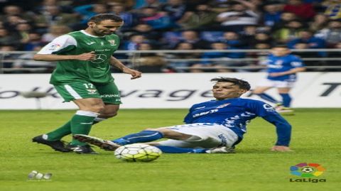 Víctor Díaz, en el Oviedo-Leganés de la 15/16