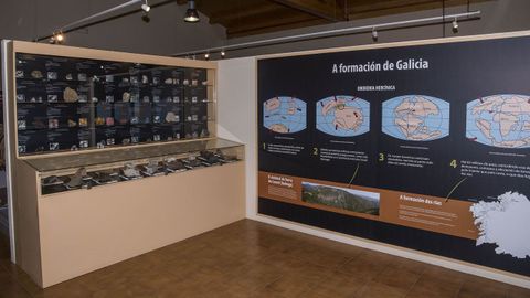 En la entrada del museo se explica de forma sencilla la historia geológica de Galicia, ejemplificada en el plegamiento de Campodola-Leixazós