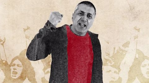 Xune Elipe, en un momento del último videoclip de Dixebra, «Sigue'l tren»