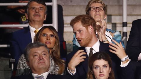 El prncipe Harry, junto a Melania Trump en Toronto