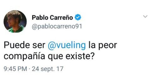 Carreño estalla contra Vueling por cobrarle 55 euros por facturar sus  raquetas