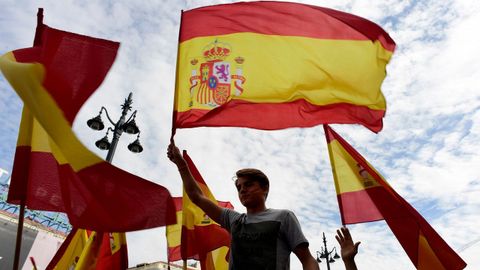 Referendo ilegal de Catalua. Protesta en Madrid