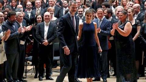 Los reyes Felipe y Letizia durante el tradicional concierto de los Premios Princesa de Asturias, celebrado en el Auditorio Prncipe Felipe de Oviedo, en la vspera de la ceremonia de entrega de los galardones.