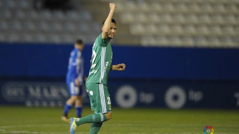 Rocha celebra su gol al Lorca