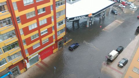 Inundaciones en la avenida de A Coruña, en Lugo