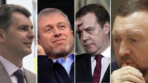 Mijaíl Projorov, Roman Abramovich, Dimitri Medvedev y Oleg Deripaska